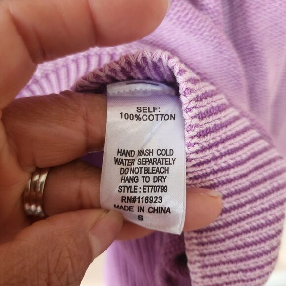 Easel Sweater Womens Small Orchid Mineral Washed Peasant Blousy Top - Picture 6 of 11